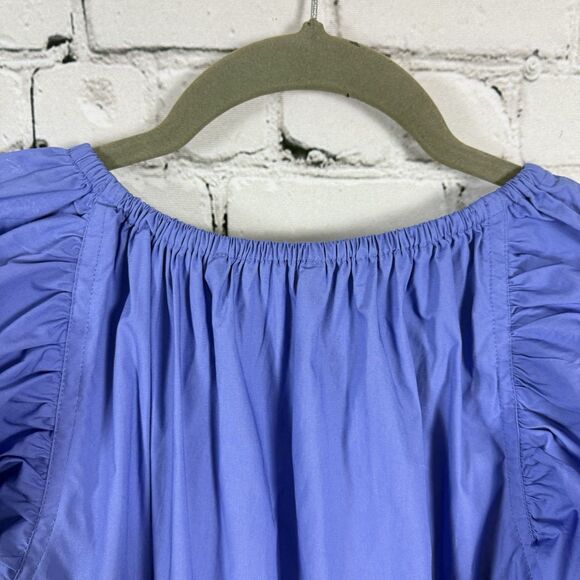 Marie Oliver Kara Mini Dress Periwinkle Blue Flutter Sleeve Cotton - Picture 9 of 11
